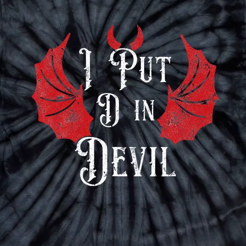 I Put The D In Devil Funny Halloween Matching Couple Tie-Dye T-Shirt