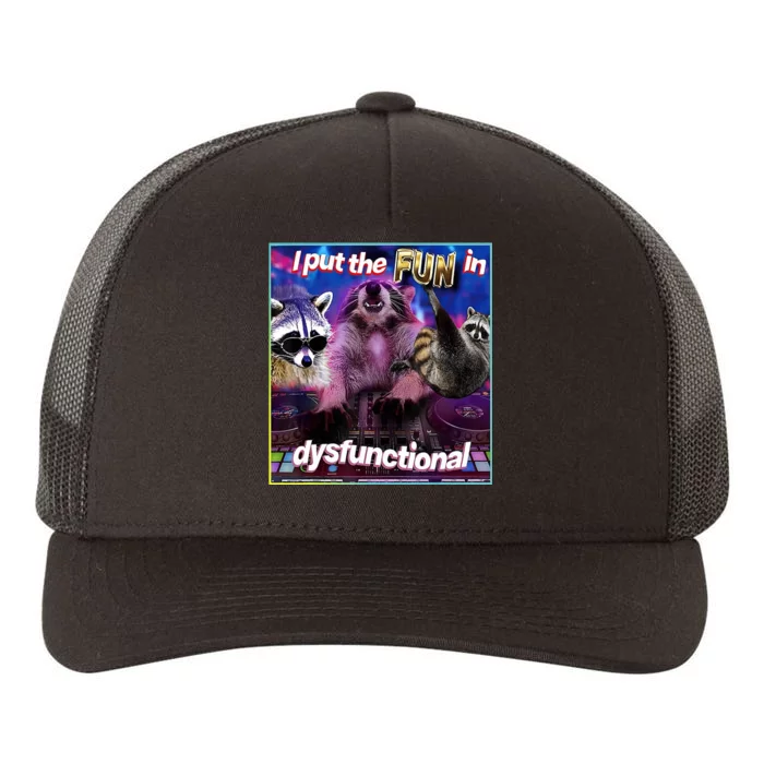 I Put The Sun Dysfunctional Racoon Meme Yupoong Adult 5-Panel Trucker Hat