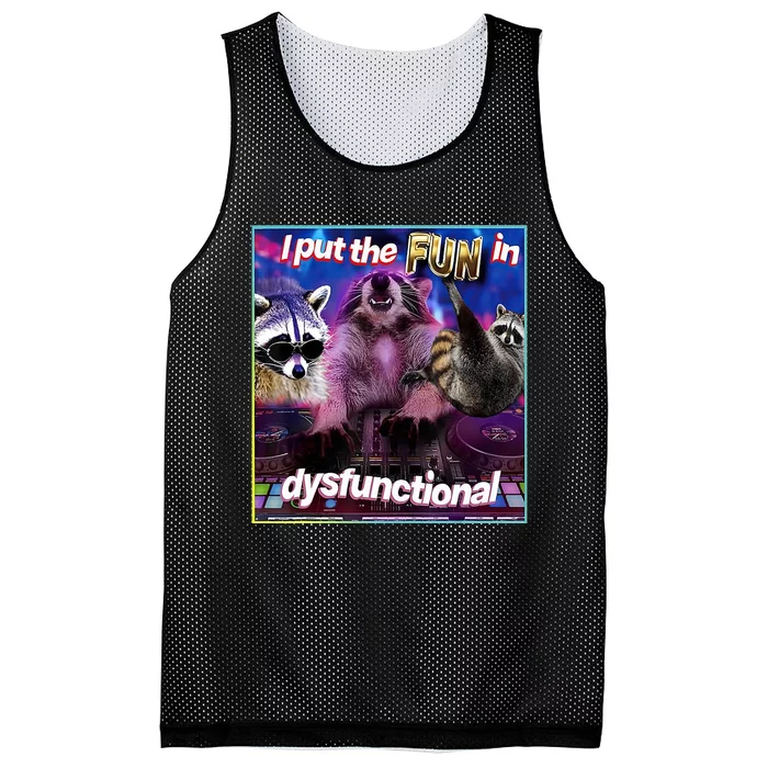 I Put The Sun Dysfunctional Racoon Meme Mesh Reversible Basketball Jersey Tank