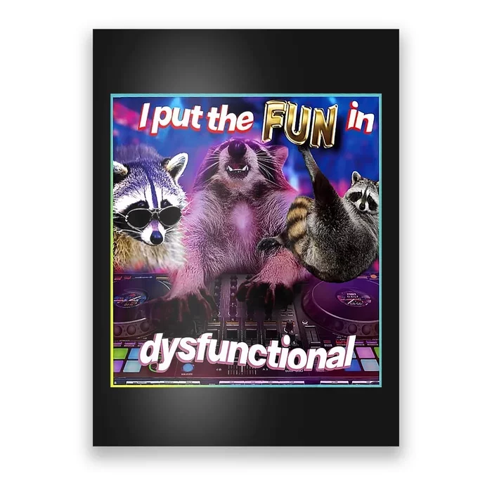 I Put The Sun Dysfunctional Racoon Meme Poster