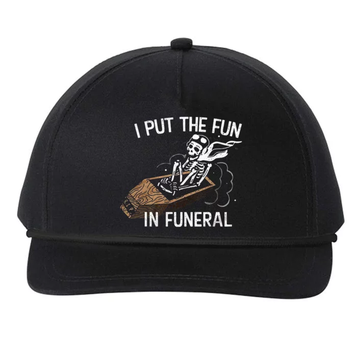 I Put The Fun In Funeral Skeleton Snapback Five-Panel Rope Hat