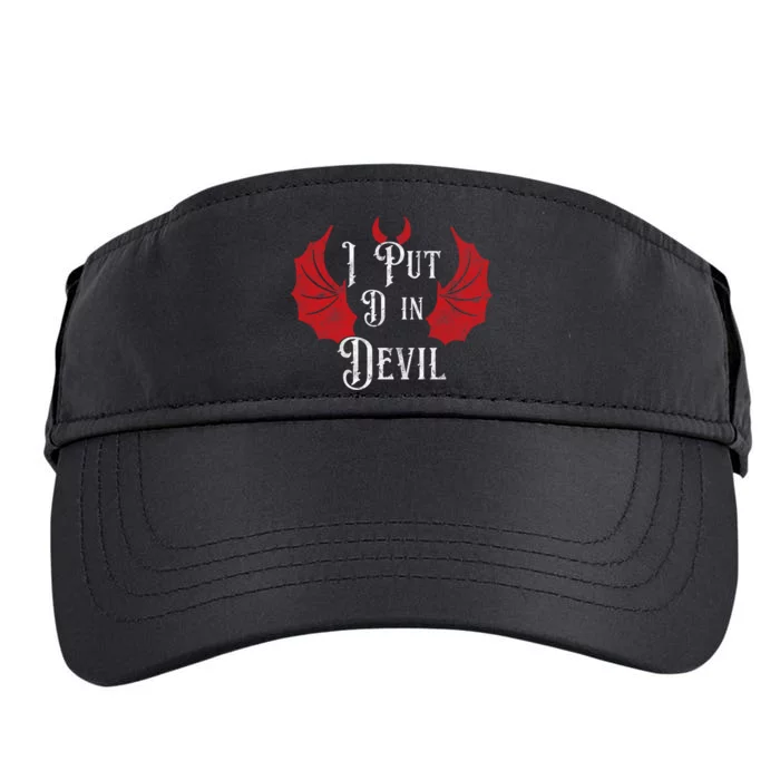 I Put The D In Devil Funny Halloween Matching Couple Adult Drive Performance Visor