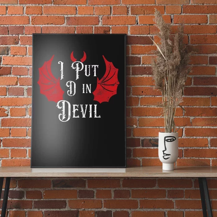 I Put The D In Devil Funny Halloween Matching Couple Poster