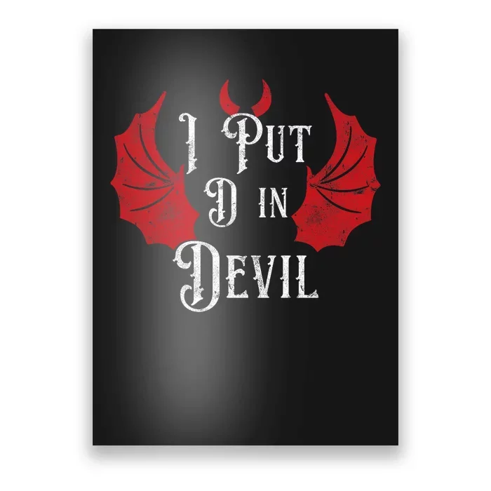 I Put The D In Devil Funny Halloween Matching Couple Poster