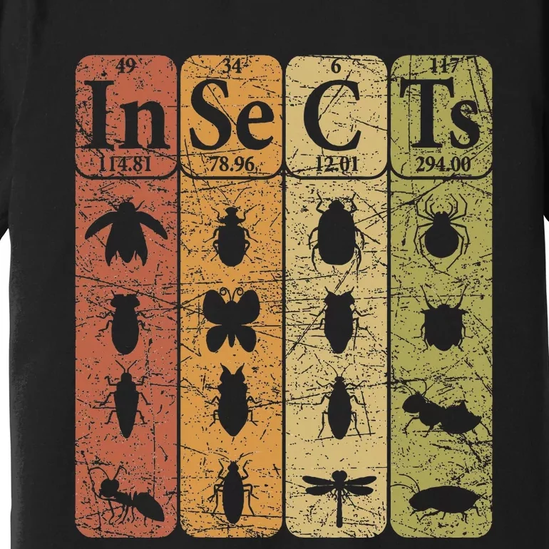 Insects Periodic Table Elements Entomologist Retro Bugs Premium T-Shirt