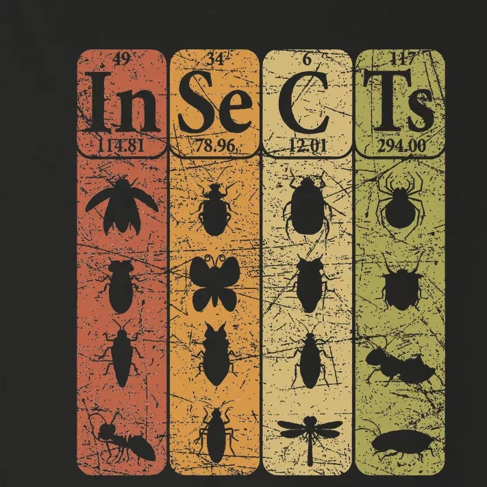 Insects Periodic Table Elements Entomologist Retro Bugs Toddler Long Sleeve Shirt