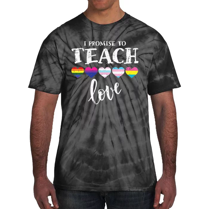 I Promise To Teach Love Autism Awareness African LGBT Pride Tie-Dye T-Shirt