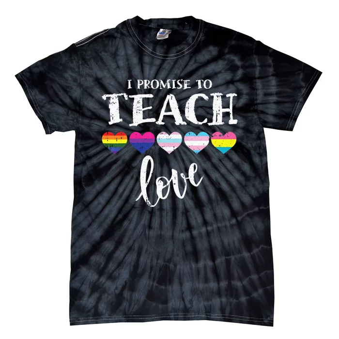 I Promise To Teach Love Autism Awareness African LGBT Pride Tie-Dye T-Shirt