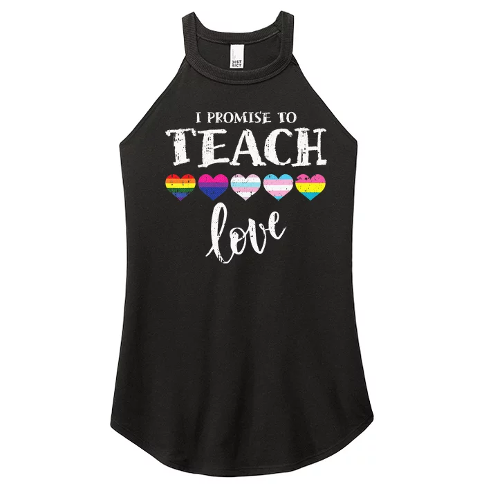 I Promise To Teach Love Autism Awareness African LGBT Pride Women’s Perfect Tri Rocker Tank