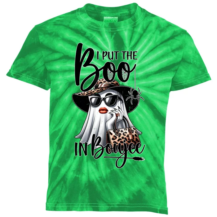 I Put The Boo In Boujee Halloween Cute Lady Ghost Girl Women Kids Tie-Dye T-Shirt