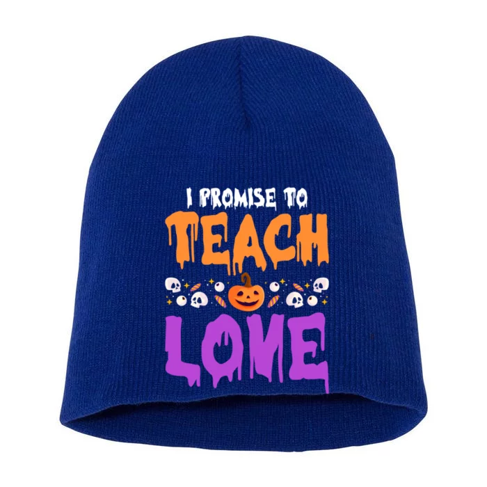 I Promise To Teach Love Lazy Halloween Costume Cool Teacher Gift Short Acrylic Beanie