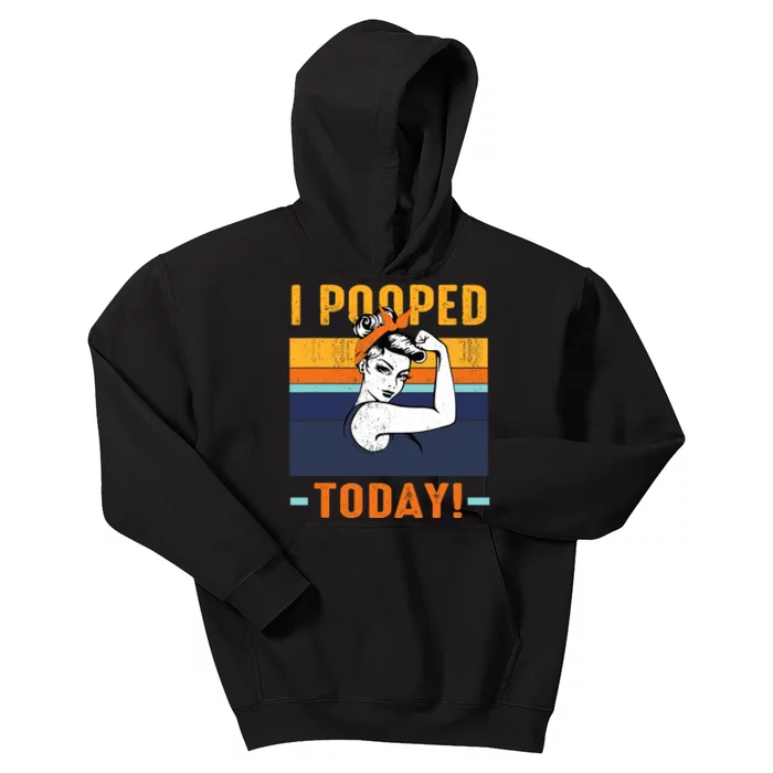 I Pooped Today Retro RosieFunny Humor Strong Wo Bandana Kids Hoodie