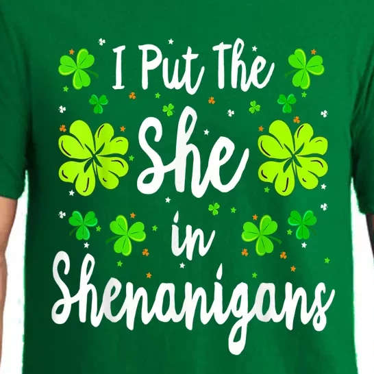 I Put The She In The Shenanigans Shirt St Patricks Day Women Pajama Set