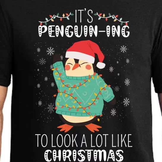 It's Penguingifting To Look A Lot Like Christmas Xmas Penguin Funny Gift Pajama Set