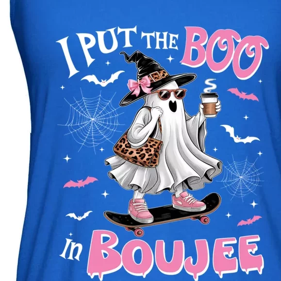 I Put The Boo In Boujee Ghost Halloween Skate Lady Ghost Gift Ladies Essential Flowy Tank