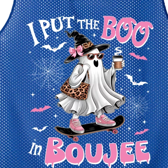 I Put The Boo In Boujee Ghost Halloween Skate Lady Ghost Gift Mesh Reversible Basketball Jersey Tank