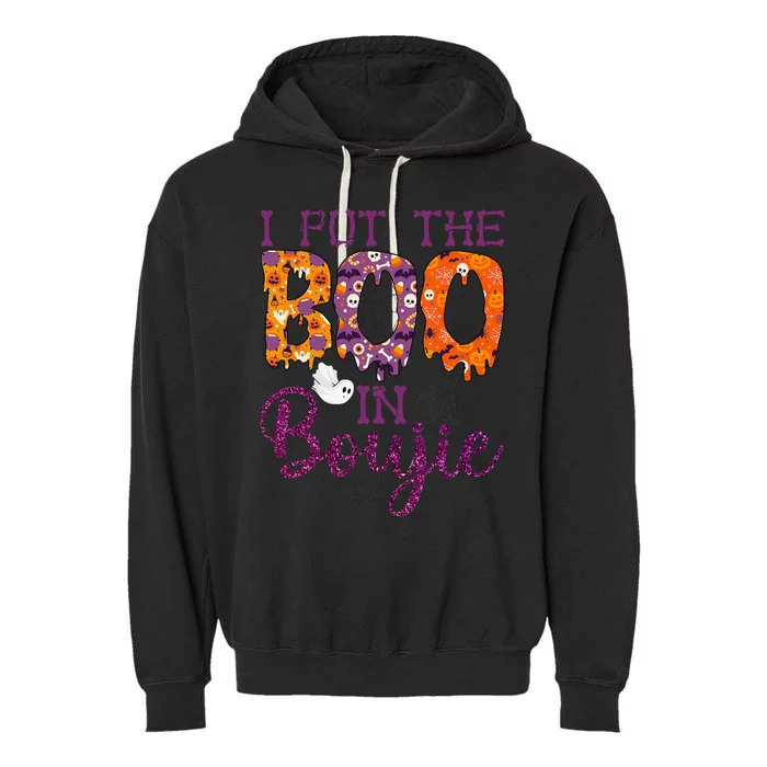 I Put The Boo In Boujie Funny Halloween Garment-Dyed Fleece Hoodie