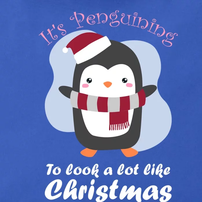 ItS Penguining To Look A Lot Like Christmas Penguin Funny Gift Zip Tote Bag