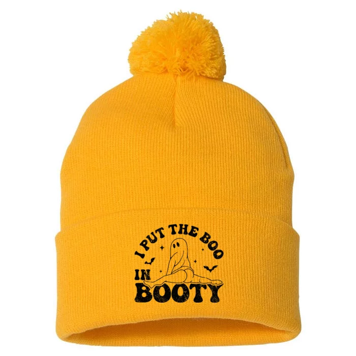 I Put The Boo In Booty Funny Adult Joke Halloween Costume Pom Pom 12in Knit Beanie