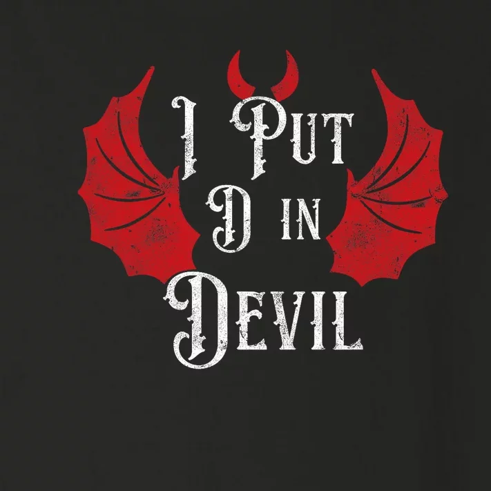 I Put The D In Devil Funny Halloween Matching Couple Toddler Long Sleeve Shirt