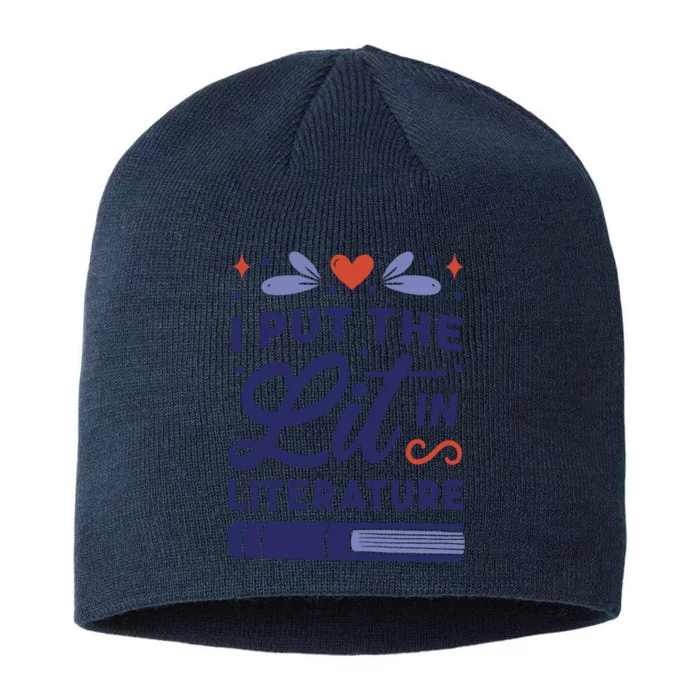 I Put The Lit In Literature 8 1/2in Sustainable Knit Beanie