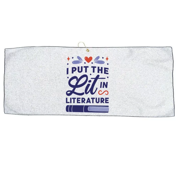 I Put The Lit In Literature Large Microfiber Waffle Golf Towel