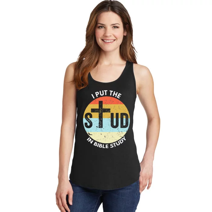 I Put The Stud In Bible Study Funny Bible Study Christian Ladies Essential Tank