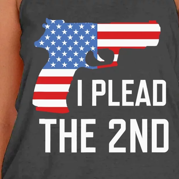 I Plead the 2nd Amendment USA Flag Pistol Gun Women's Knotted Racerback Tank