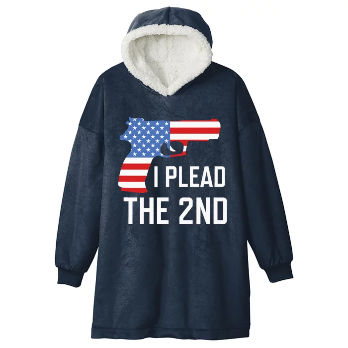 I Plead the 2nd Amendment USA Flag Pistol Gun Hooded Wearable Blanket