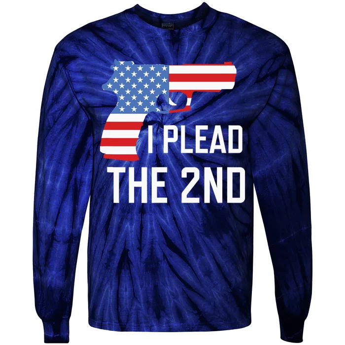 I Plead the 2nd Amendment USA Flag Pistol Gun Tie-Dye Long Sleeve Shirt