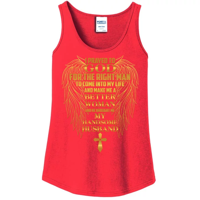 I Prayed To God For The Right Man Ladies Essential Tank