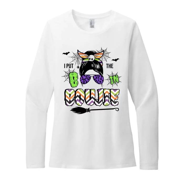 I Put The Boo In The Boujie Messy Bun Womens CVC Long Sleeve Shirt