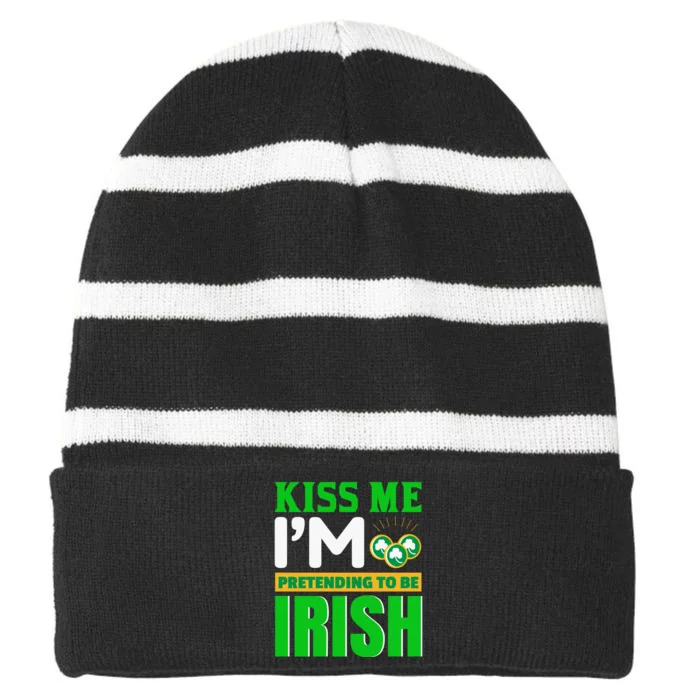 I'm Pretending To Be Irish Striped Beanie with Solid Band