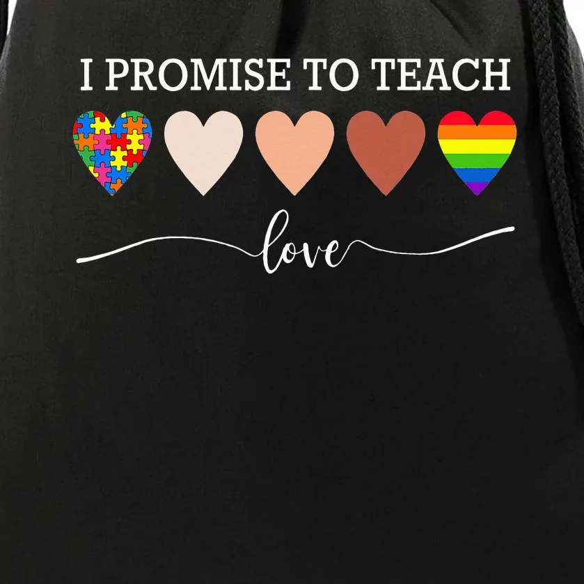 I Promise To Teach Love Autism Awareness African LGBT Pride Drawstring Bag