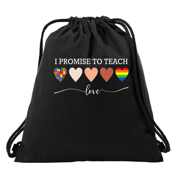 I Promise To Teach Love Autism Awareness African LGBT Pride Drawstring Bag