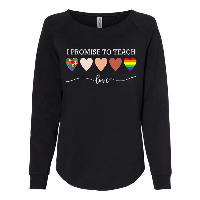 I Promise To Teach Love Autism Awareness African LGBT Pride Womens California Wash Sweatshirt