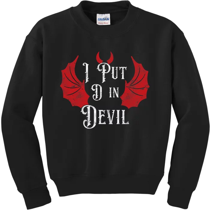 I Put The D In Devil Funny Halloween Matching Couple Kids Sweatshirt