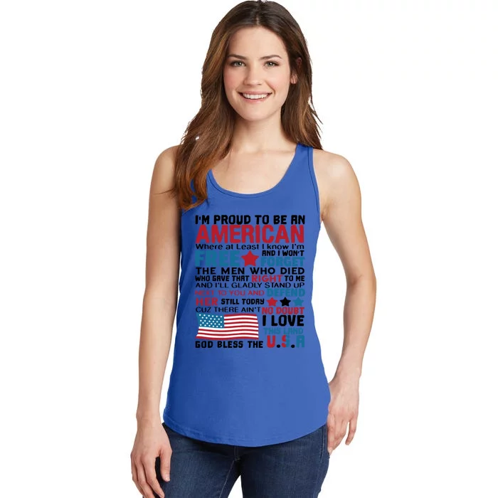 I’m Proud To Be An American Meaningful Gift Ladies Essential Tank