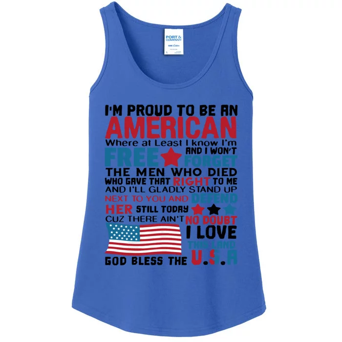 I’m Proud To Be An American Meaningful Gift Ladies Essential Tank