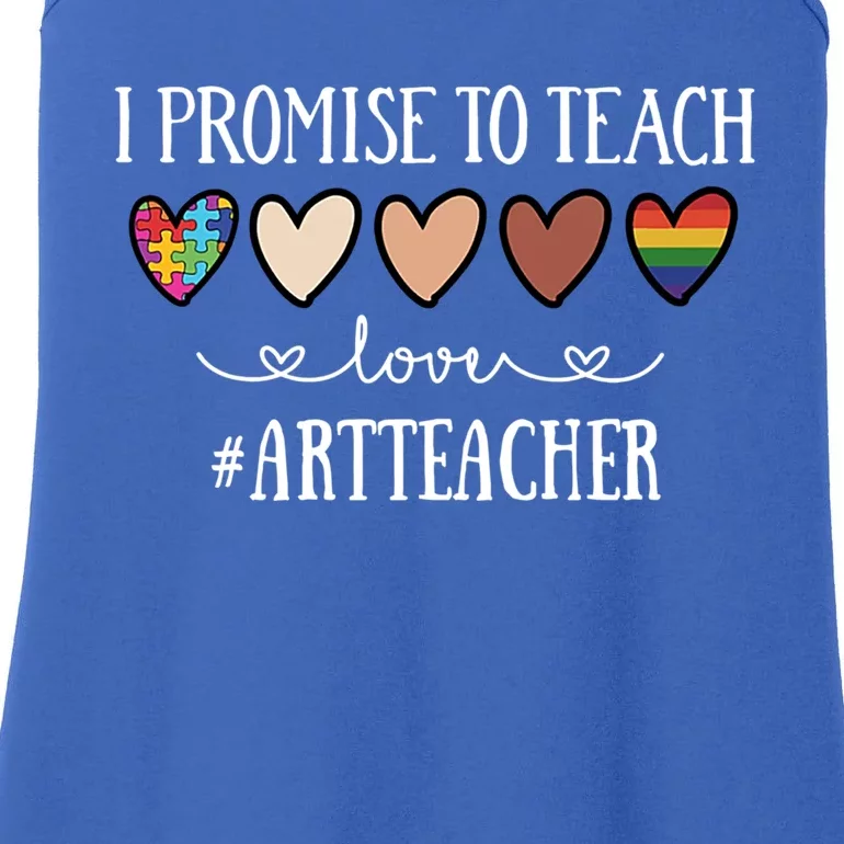 I Promise To Teach Love Art Teacher Heart Gift Ladies Essential Tank