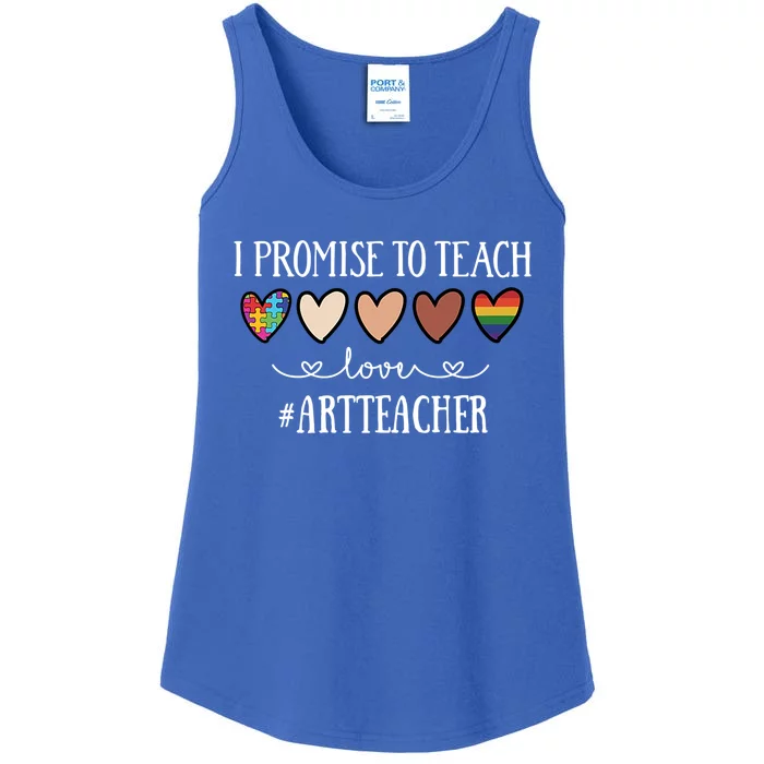 I Promise To Teach Love Art Teacher Heart Gift Ladies Essential Tank