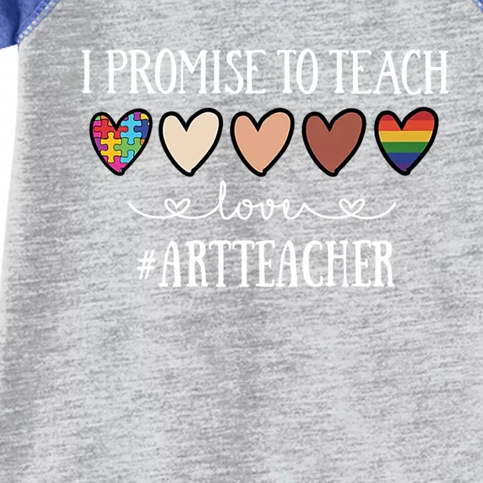 I Promise To Teach Love Art Teacher Heart Gift Infant Baby Jersey Bodysuit