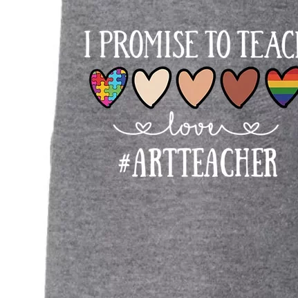 I Promise To Teach Love Art Teacher Heart Gift Doggie 3-End Fleece Hoodie