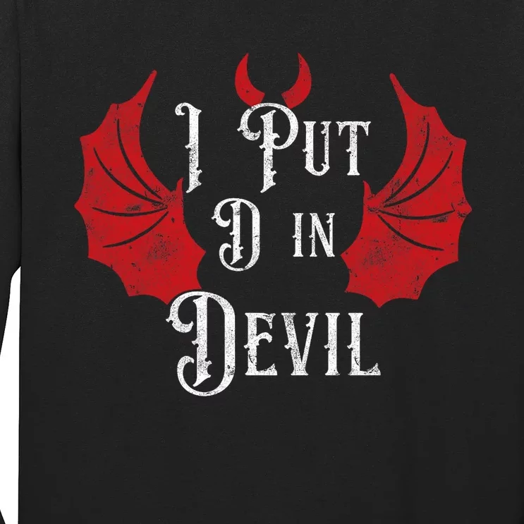 I Put The D In Devil Funny Halloween Matching Couple Long Sleeve Shirt