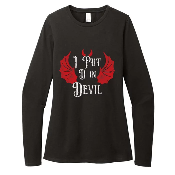 I Put The D In Devil Funny Halloween Matching Couple Womens CVC Long Sleeve Shirt