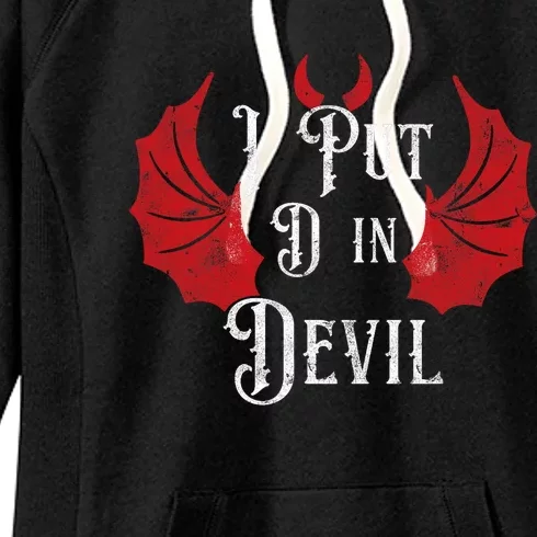 I Put The D In Devil Funny Halloween Matching Couple Women's Fleece Hoodie