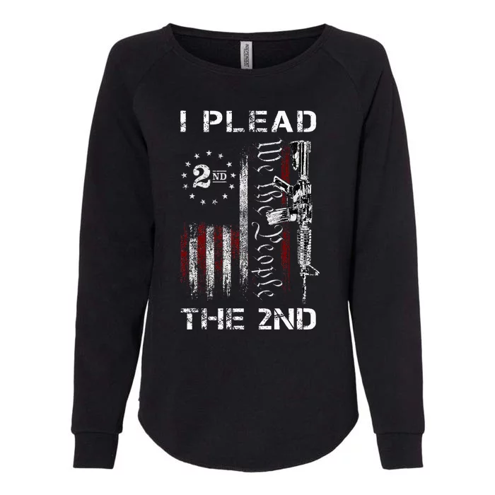 I Plead The 2nd We The People Usa Flag Ar15 Rifle Womens California Wash Sweatshirt