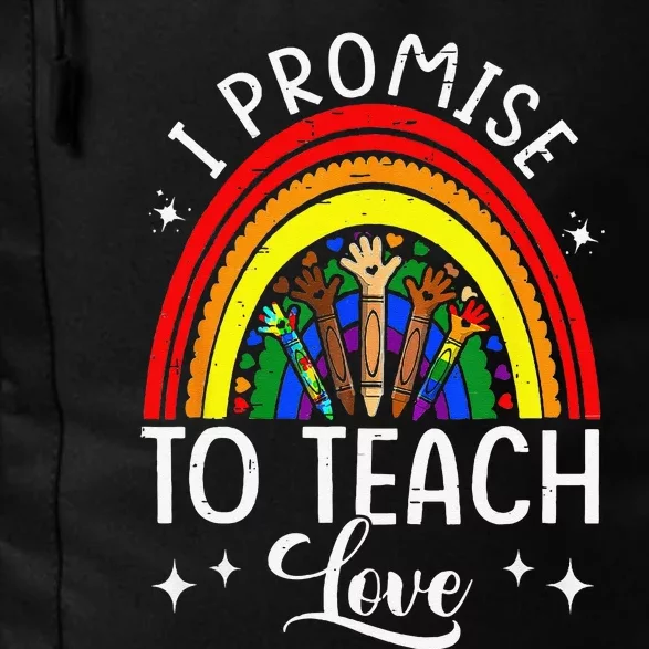 I Promise To Teach Love Rainbow Autism Melanin LGBT Pride Daily Commute Backpack