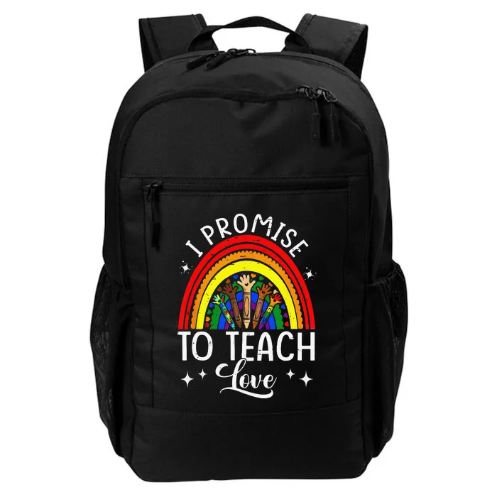 I Promise To Teach Love Rainbow Autism Melanin LGBT Pride Daily Commute Backpack