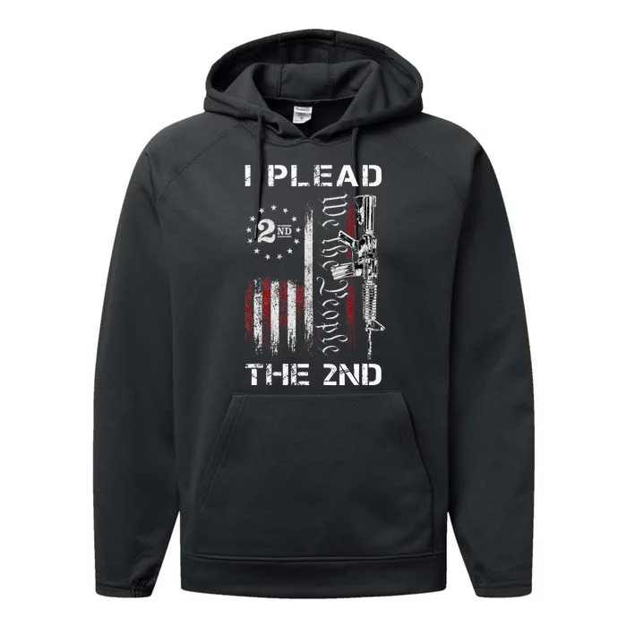 I Plead The 2nd We The People USA Flag AR 15 Rifle Performance Fleece Hoodie